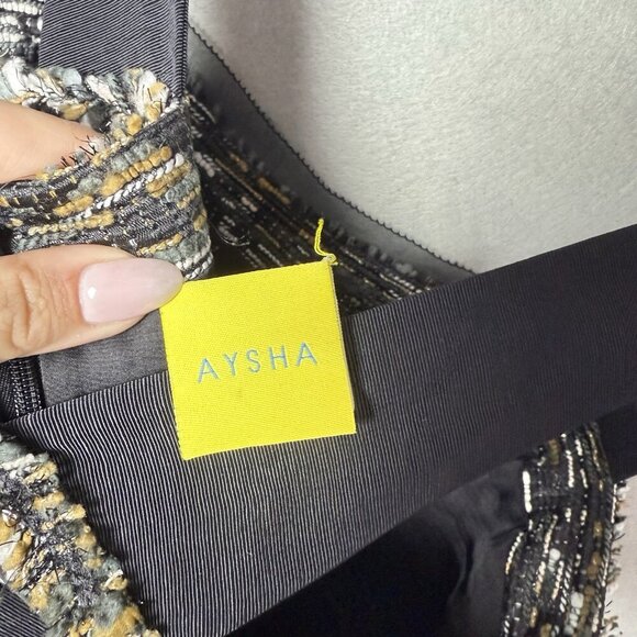 Aysha Women’s Tweed Sleeveless Dressy Mini Dress Metallic Weave Black Multi - Picture 12 of 16